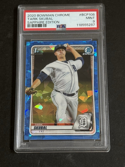 2020 Bowman Chrome Sapphire Tarik Skubal 1st Bowman BCP 108 Tigers Dodgers Psa 9
