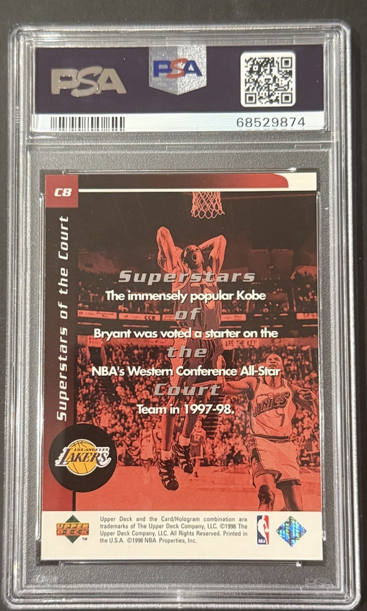 KOBE BRYANT 1998 UD OVATION SUPER STARS OF THE COURT PSA 9 Mint #cb HOF Lakers