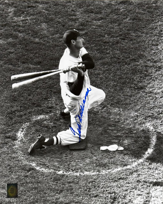 Ted Williams Signed 16x20 On Deck Photo Framed Red Sox Auto Green Diamond Holo
