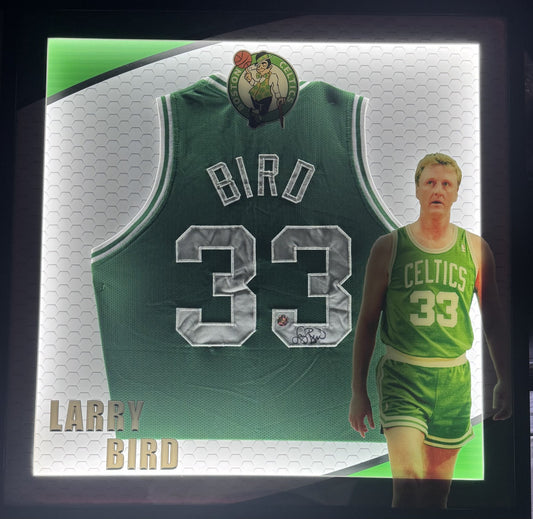 Larry Bird Signed Boston Celtics Jersey Framed LED Shadowbox Auto LB COA HOF