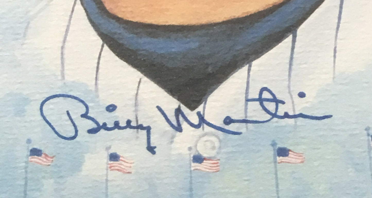 Mickey Mantle Billy Martin Whitey Ford Signed 19x25 Yankees Litho Photo Hunt Coa
