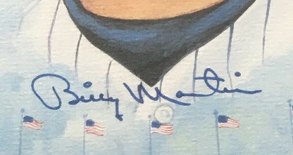 Mickey Mantle Billy Martin Whitey Ford Signed 19x25 Yankees Litho Photo Hunt Coa