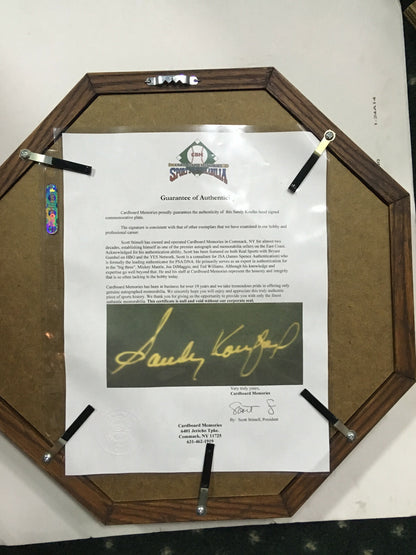 Sandy Koufax Signed  Dodgers Plate Framed Mint gold autograph LE /1000 Cbm COA