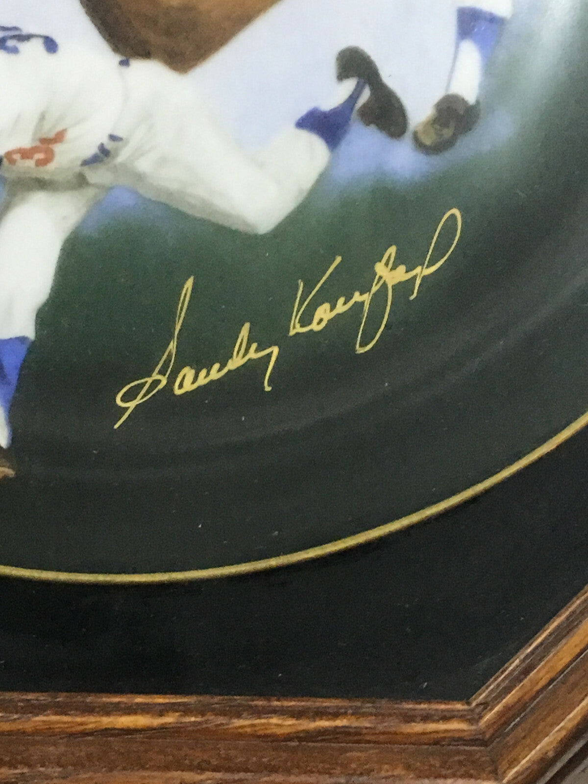 Sandy Koufax Signed  Dodgers Plate Framed Mint gold autograph LE /1000 Cbm COA