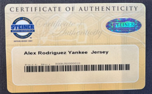 Alex Rodriguez Hand Signed Pro Authentic Jersey Steiner Size 48 Yankees A-Rod