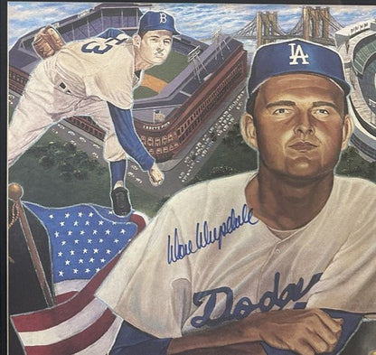 Don Drysdale Signed Brooklyn & La Dodgers 16x20 Framed Photo Litho CBM COA auto