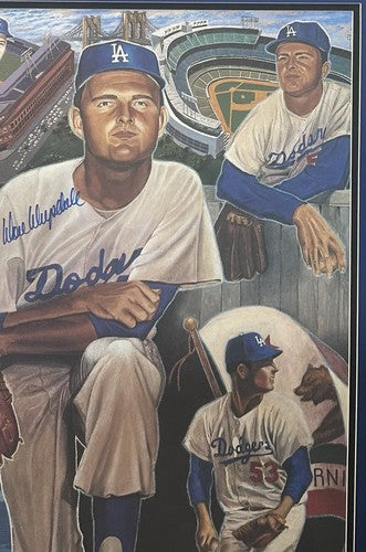 Don Drysdale Signed Brooklyn & La Dodgers 16x20 Framed Photo Litho CBM COA auto