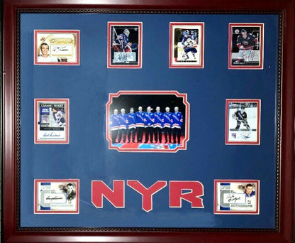 NY Rangers Retired # Signed Card Framed 8 Auto Messier Graves Leetch Richter Coa