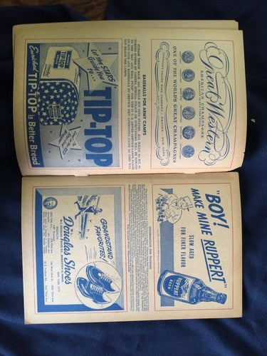 New York Giants polo grounds vs pirates 1946 Program Neat Scored paper boxscore