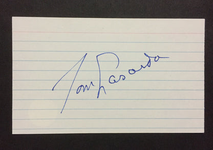 Tom Lasorda Signed 3x5 Index Card Dodgers HOF Manager Mint Autograph holo COA
