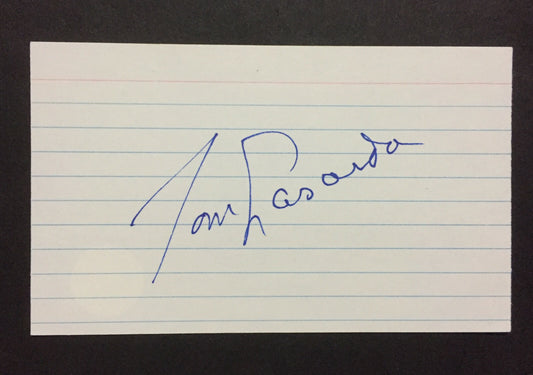 Tom Lasorda Signed 3x5 Index Card Dodgers HOF Manager Mint Autograph holo COA