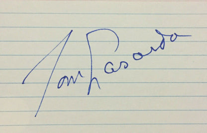 Tom Lasorda Signed 3x5 Index Card Dodgers HOF Manager Mint Autograph holo COA