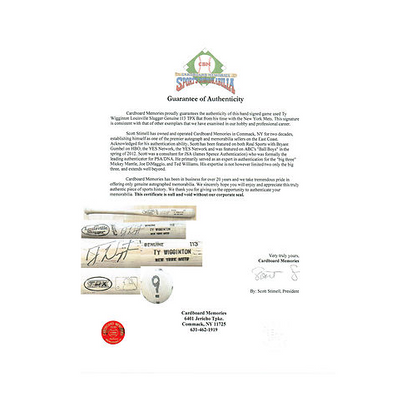 Ty Wigginton Signed Auto Game Used New York Mets Bat