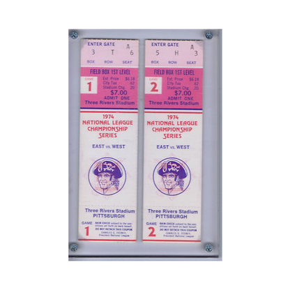 1974 Pittsburg Pirates NL Championship Series Ticket Stub Game 1 & 2 NM-MINT