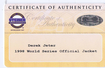 1998 World Series Yankees Team Signed Jacket 26 Auto Rivera Posada Jeter STEINER