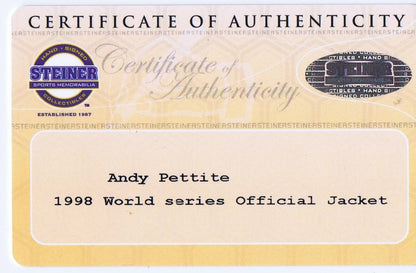 1998 World Series Yankees Team Signed Jacket 26 Auto Rivera Posada Jeter STEINER