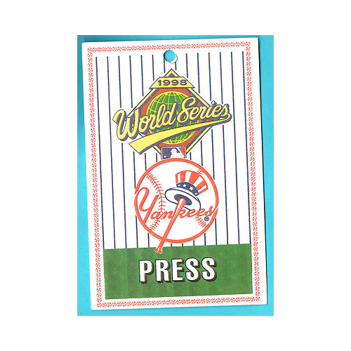 1998 World Series Yankees Press Pass Mayors Office Seal Parade Float RARE