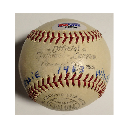 Stan Musial Single signed Official Warren giles baseball 1963 Vintage Auto PSA
