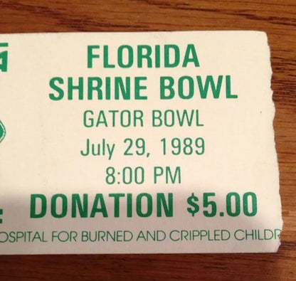 Florida Shrine Bowl Gator Bowl July 29 1989 Ticket Stub Football