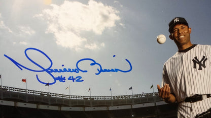 Mariano Rivera yankees  SIGNED Framed 8x10 Photo w/coin Insc #42 auto cbm coa