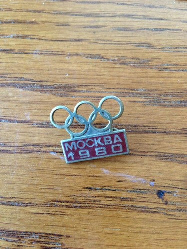 Mockba 1980 Summer Olympics Press Pin Vintage Rare Moscow Russia Olympic