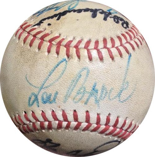 Lou Brock Gary Carter Garvey Feller HOF 10 auto Signed ONL Feeney Baseball COA