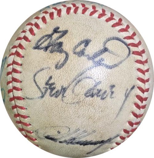 Lou Brock Gary Carter Garvey Feller HOF 10 auto Signed ONL Feeney Baseball COA