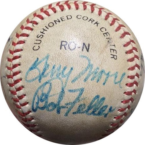 Lou Brock Gary Carter Garvey Feller HOF 10 auto Signed ONL Feeney Baseball COA