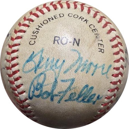 Lou Brock Gary Carter Garvey Feller HOF 10 auto Signed ONL Feeney Baseball COA
