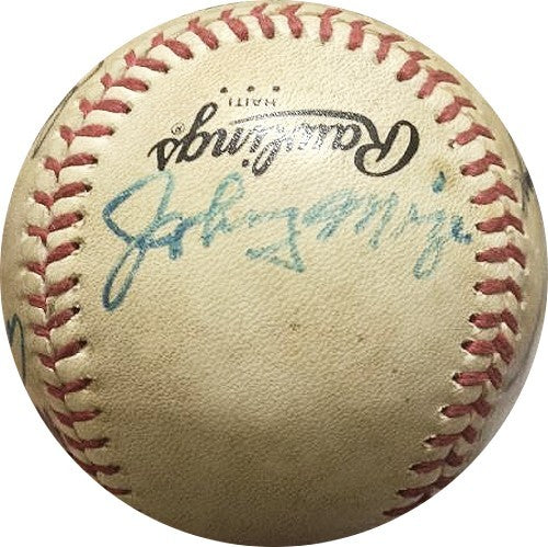 Lou Brock Gary Carter Garvey Feller HOF 10 auto Signed ONL Feeney Baseball COA