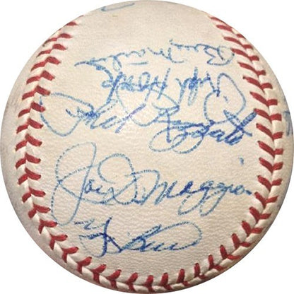 Mickey Mantle Joe DiMaggio Red Ruffing Berra Signed Hof Baseball 24 Auto PSA Coa