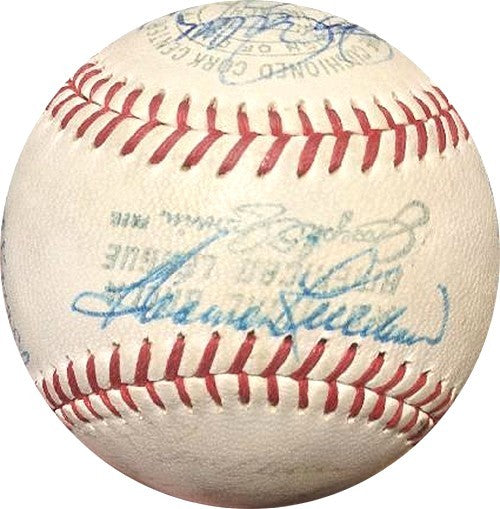 Mickey Mantle Joe DiMaggio Red Ruffing Berra Signed Hof Baseball 24 Auto PSA Coa