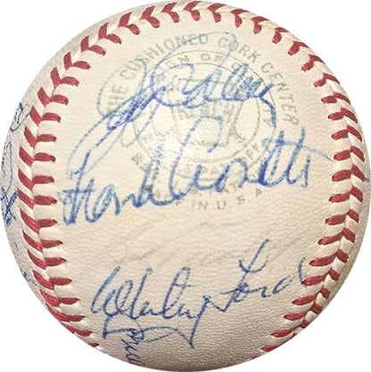 Mickey Mantle Joe DiMaggio Red Ruffing Berra Signed Hof Baseball 24 Auto PSA Coa