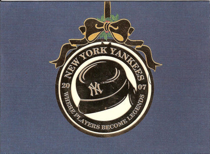 NY Yankees Holiday Greeting Card Ornament Signed by Staff 2007 rare