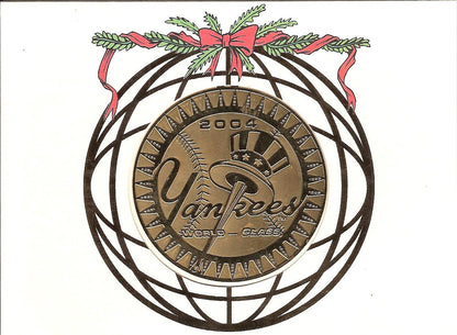 NY Yankees Holiday Greeting Card Ornament Signed by Staff 2004