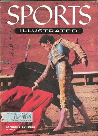 Sports Illustrated Magazine Rafael Rodriguez Bullfighting January 17, 1955 Mint