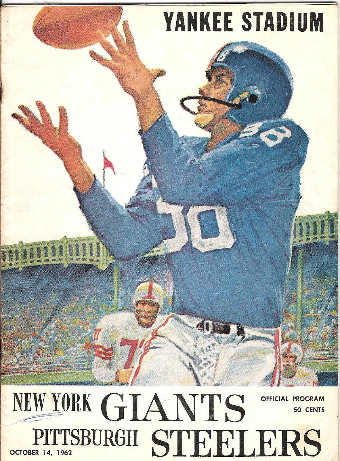 NY Giants vs Pittsburgh Steelers Program Yankee Stadium October 14 1962