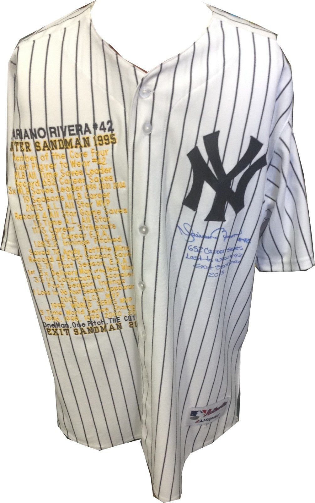 Mariano Rivera signed Authentic Jersey 5 Stat AUTOGRAPH Steiner COA 1/1 Yankees