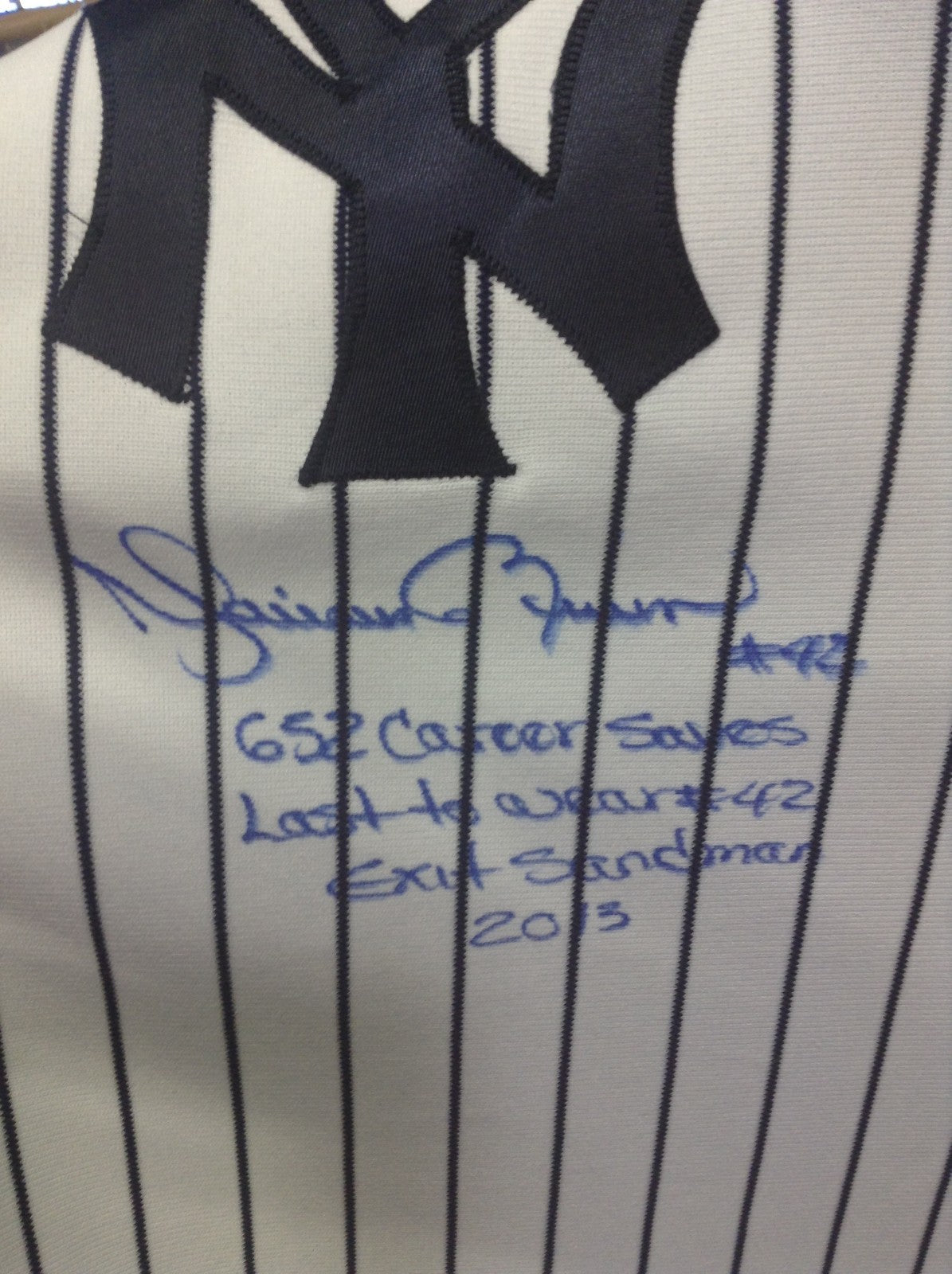 Mariano Rivera signed Authentic Jersey 5 Stat AUTOGRAPH Steiner COA 1/1 Yankees