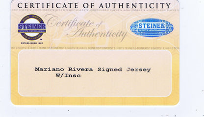 Mariano Rivera signed Authentic Jersey 5 Stat AUTOGRAPH Steiner COA 1/1 Yankees