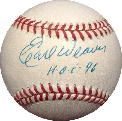Earl Weaver Signed Official ALBaseball HOF 96 Autograph Orioles Manager Cbm COA