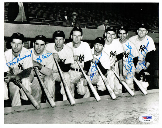Yogi Berra Rizzuto Johnson Henrich Yankees Team Signed 1940s  8x10 Photo PSA
