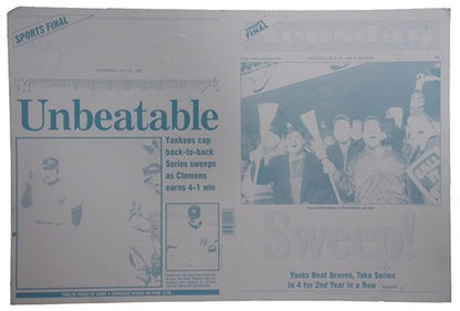 1999 Yankees World Series Champions SWEEP Newsday Printing Plate Derek Jeter 1/1
