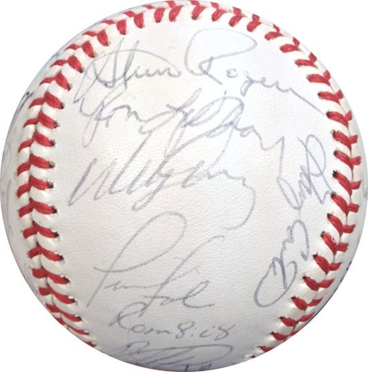 NY Mets Old Timers Day Team Signed Baseball 24 Auto Gary Carter Al Oliver COA