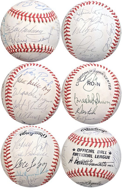 NY Mets Old Timers Day Team Signed Baseball 24 Auto Gary Carter Al Oliver COA