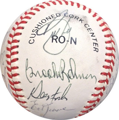 NY Mets Old Timers Day Team Signed Baseball 24 Auto Gary Carter Al Oliver COA