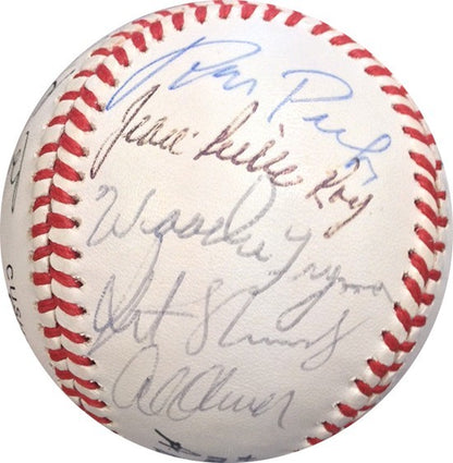 NY Mets Old Timers Day Team Signed Baseball 24 Auto Gary Carter Al Oliver COA