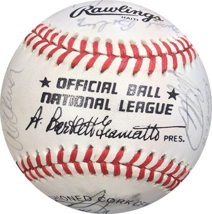 NY Mets Old Timers Day Team Signed Baseball 24 Auto Gary Carter Al Oliver COA
