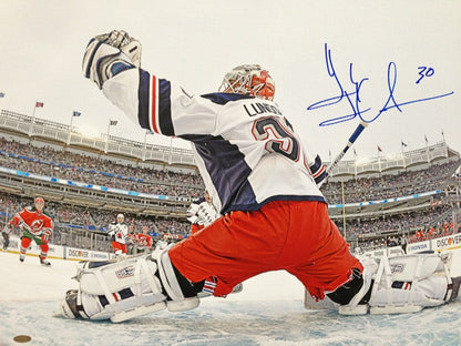 Henrik Lundqvist Signed Framed Canvas Rangers Yankee Stadium Net Cam Steiner