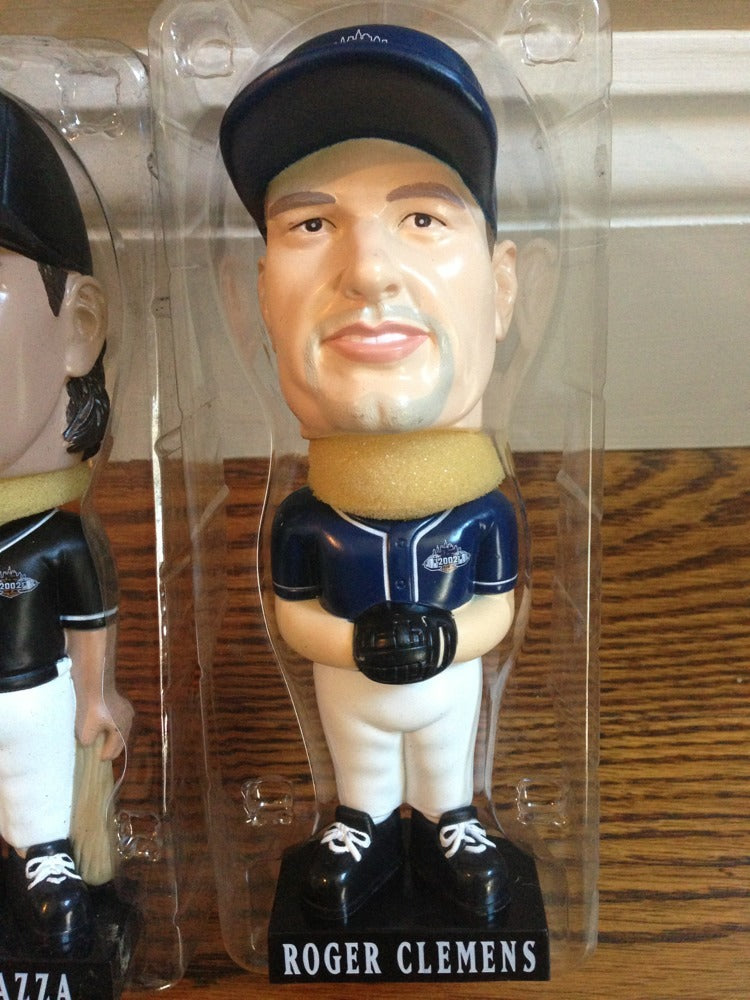 Mike Piazza & Roger Clemens Bobble Head 2002 Sga WS Bat Incident Rare Pair mets